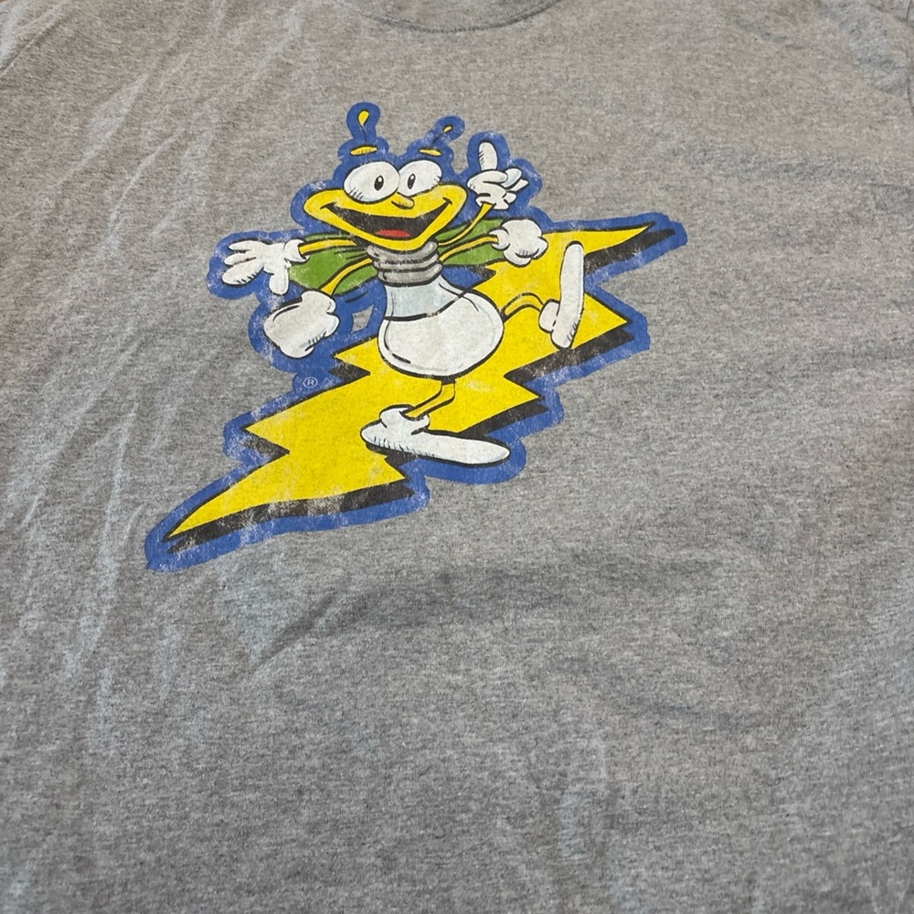 80s 90s Theme Louie the Lightening Bug T- shirt Adult 2XL Gray Tee